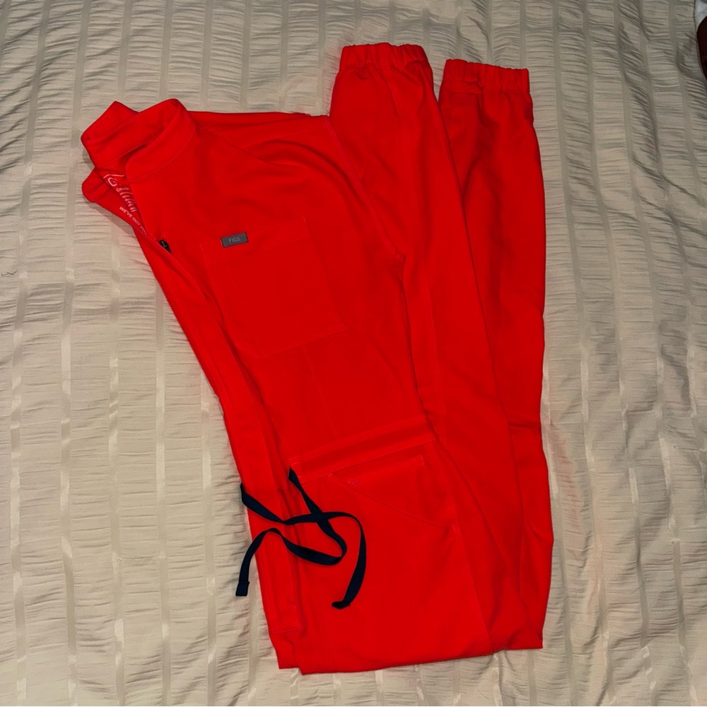 Figs Hot Coral Jumpsuit